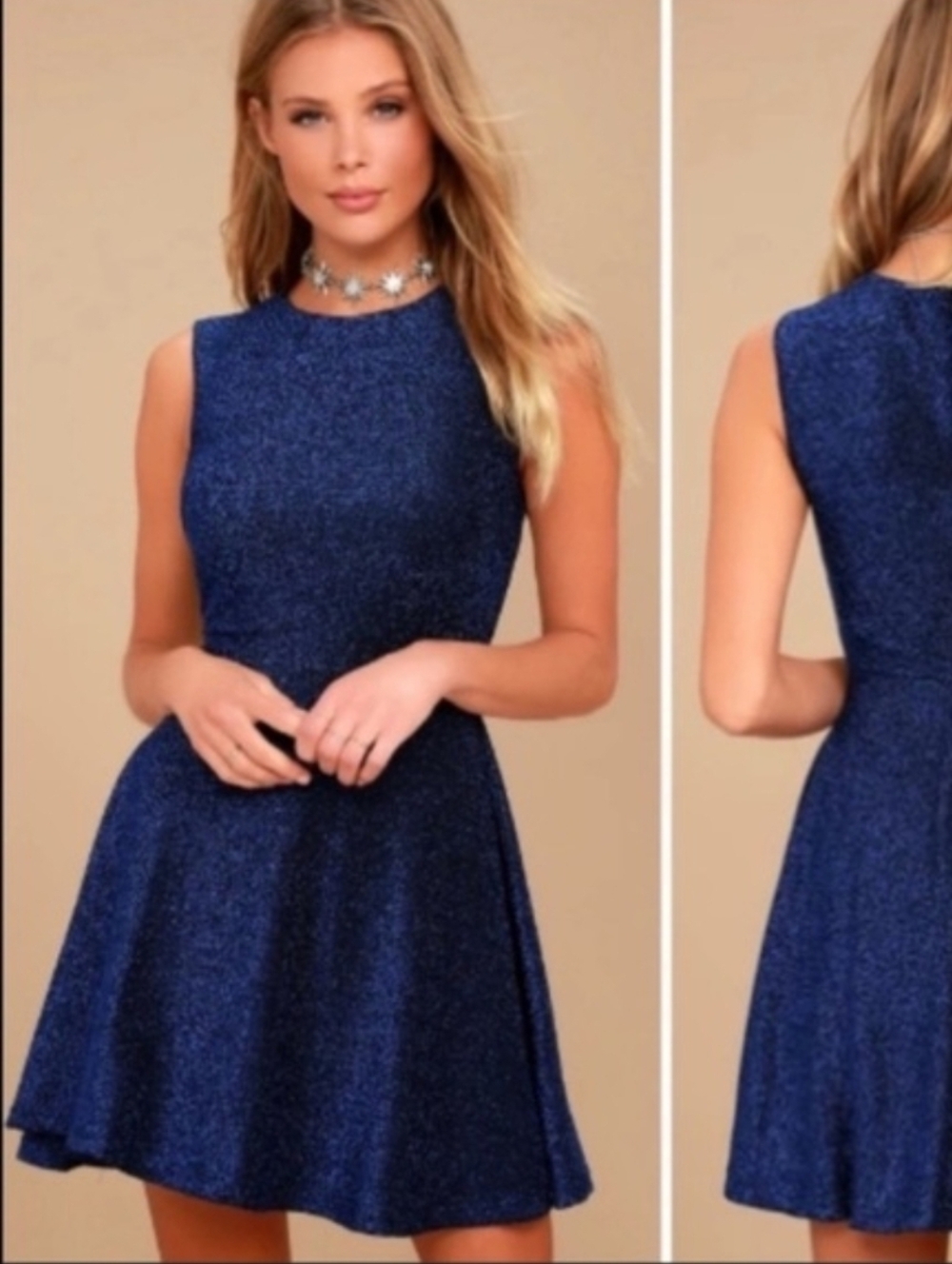 Lulu's Sapphire skater dress size M